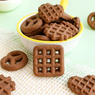 正宗巧克力味饼干蛋糕装饰摆件纸杯甜品可食用插件华夫格爱心创意