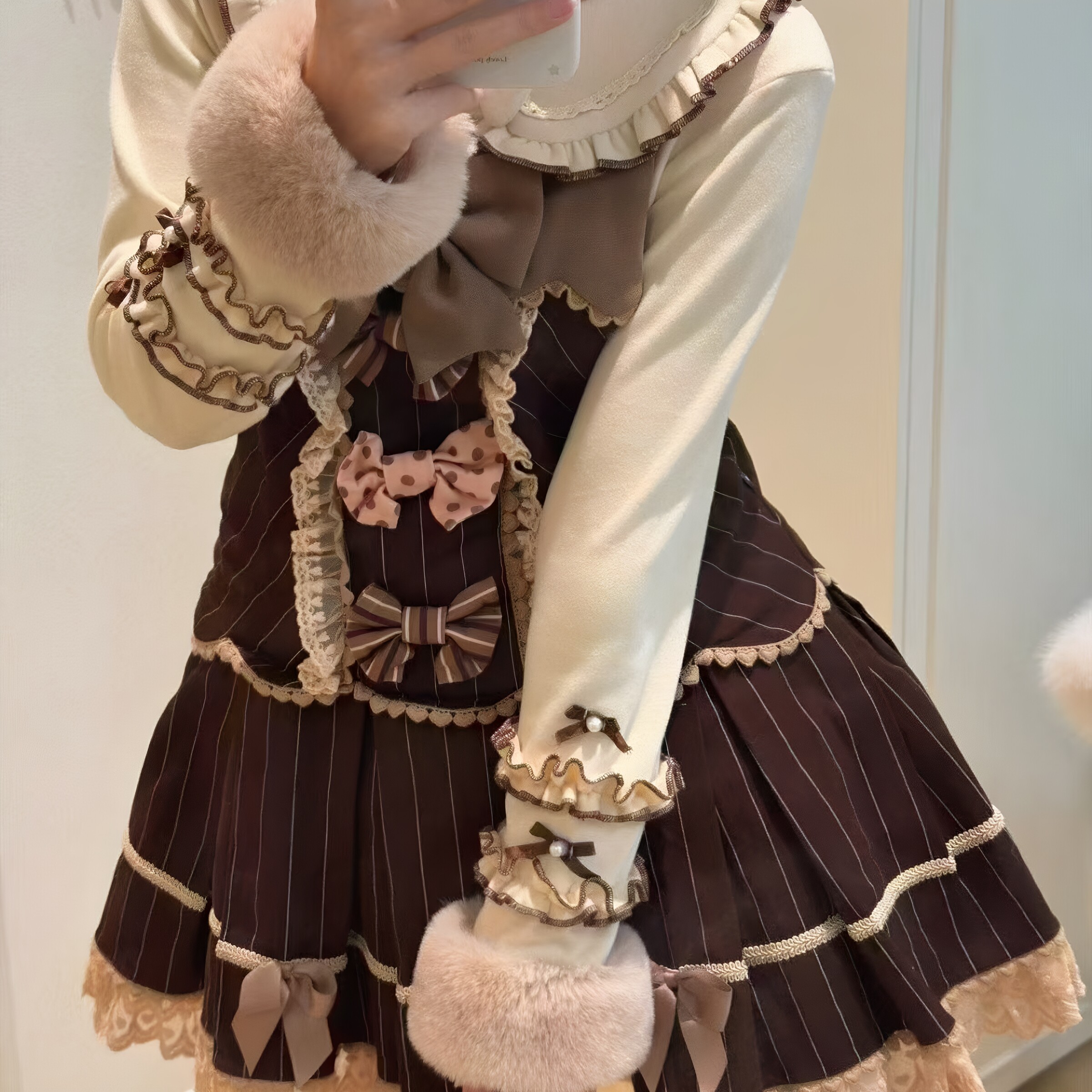 八分甜德绒保暖Lolita娃娃领衬衫