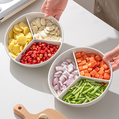 航柯陶瓷三格分餐盘水果盘