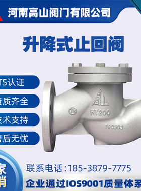 高山止回阀H41H-16Q25Q法兰止回阀卧式升降式止回阀逆止阀DN65100