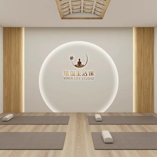 3D拱门仿发光普拉提瑜伽馆壁纸