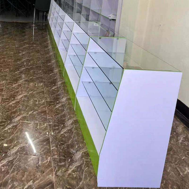 定制药店货架药房柜台药品玻璃前柜处方柜西药柜展柜玻璃前台柜