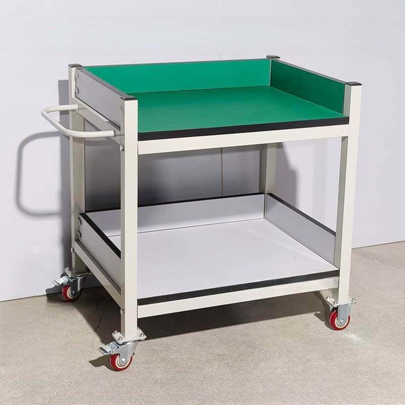 双层手推车周转车物料车防静电工作台带轮子可移动桌操作台小推车