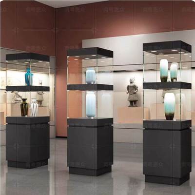 双层玻璃展柜珠宝展示架博物馆陈列架陶瓷展览架艺术品展示柜