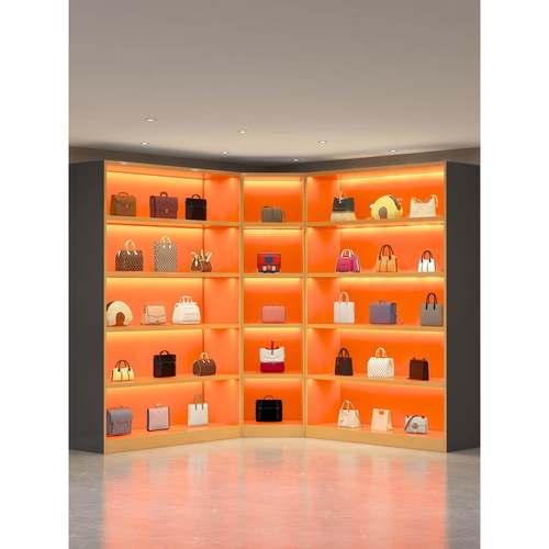 直播间背景墙包包展示架服装店鞋柜高柜箱包奢侈品展示柜手办柜台