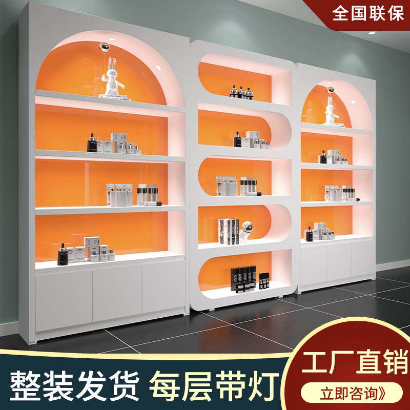 美容院产品柜化妆品展示柜烤漆直播间柜鞋子包包展柜手办橱窗柜定