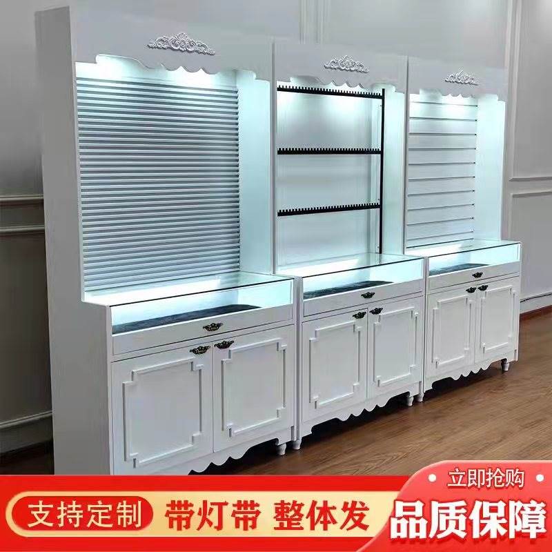 饰品陈列柜玻璃简约烤漆首饰展示柜耳环项链手饰整装展示柜定做