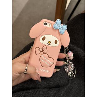 古早美乐蒂立体蝴蝶结适用iPhone12手机壳苹果13/14小型号4/5/6/7