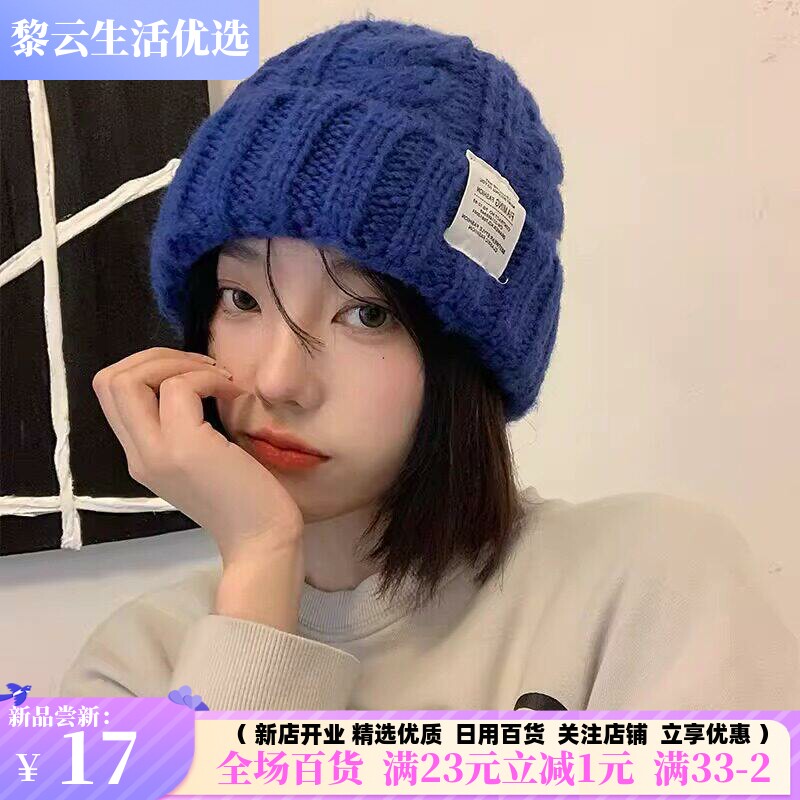 秋冬时尚针织帽女款韩版时尚麻花毛线帽保暖护耳多色可选休闲