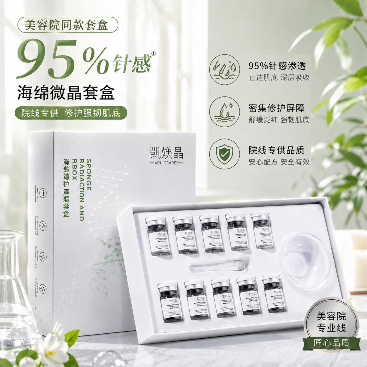 升级版海绵微针套盒美容院专用小绿膜清洁毛孔闭口提亮肤色焕肤