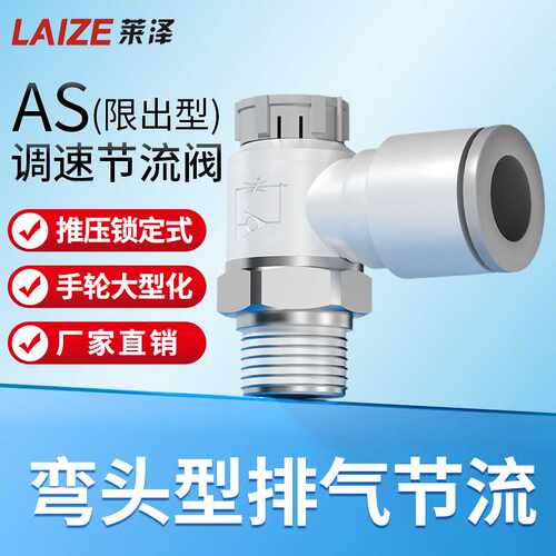 气动可调气管接头气缸调速节流阀进气AS1211F/2211F-M3-08A-10SA