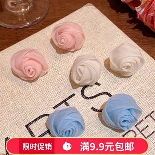 2025年新品 耳環 超仙氣質高級感純色玫瑰花耳釘女甜美百搭輕奢時尚