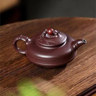 宜兴全手工时来运转紫砂壶原矿老紫泥家用石瓢竹节泡茶壶功夫茶具