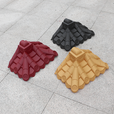 37墙大号堵头塑料双面一体末端仿古墙头新中式围墙瓦收边封头收口