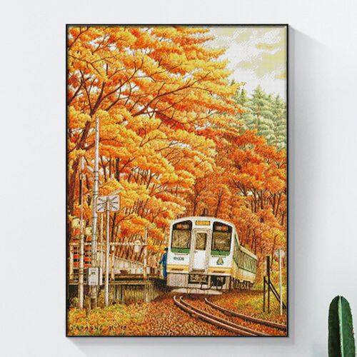 秋枫色的假期-250-350 新款十字绣套件 客厅卧室 精准印花