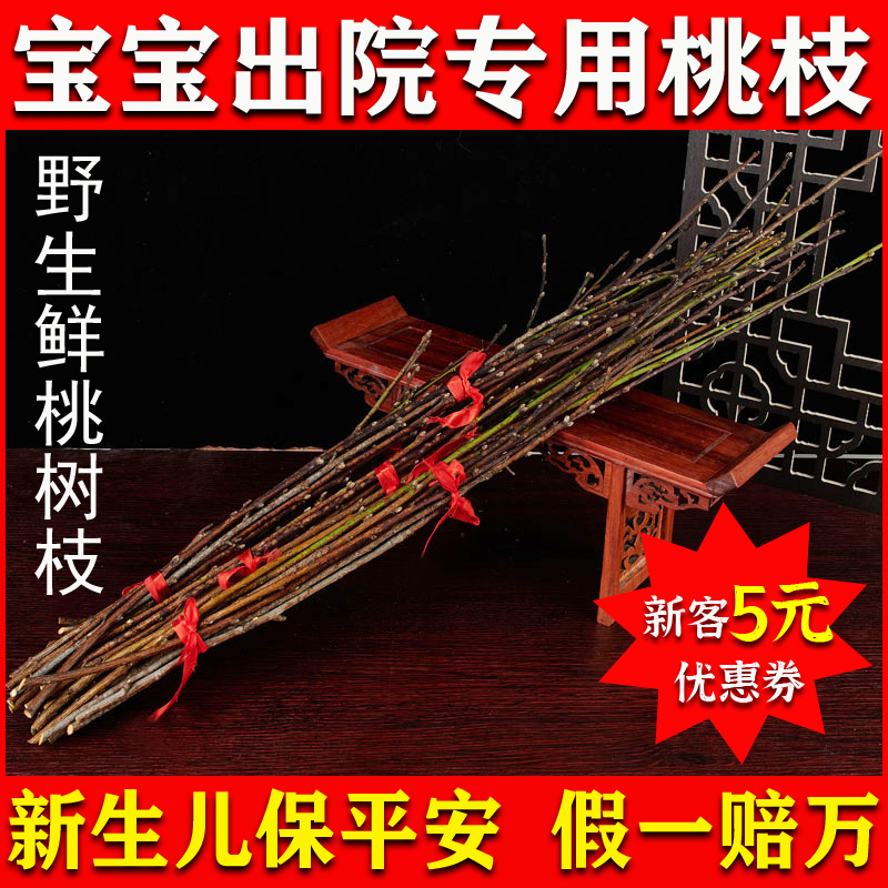 婴儿防惊吓宝宝出院专用野生桃枝