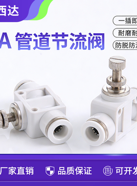 科西达SA白色气管接头LSA4管道节流阀PA6限流8调速12流量调节阀10