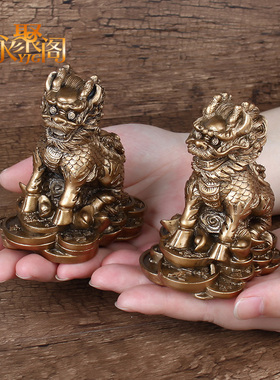 麒麟摆件 招财复古神兽办公室客厅家居装饰工艺品