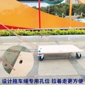加厚木板车平板乌龟车四轮拖车周转车拉货车搬运车家用静音万向轮