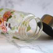 便携韩国喇叭花玻璃分装 瓶密封罐不锈钢盖燕窝瓶鲜榨果汁瓶耐高温