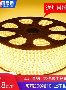 超亮led灯带客厅家用软长条光带卧室背景墙灯条卡槽贴片线灯220v