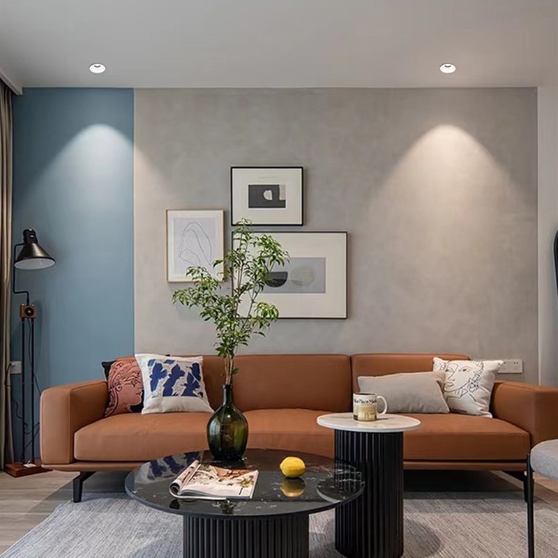卧室客厅无主灯嵌入式开孔75筒灯10/12w深度防眩小山丘别墅高显色