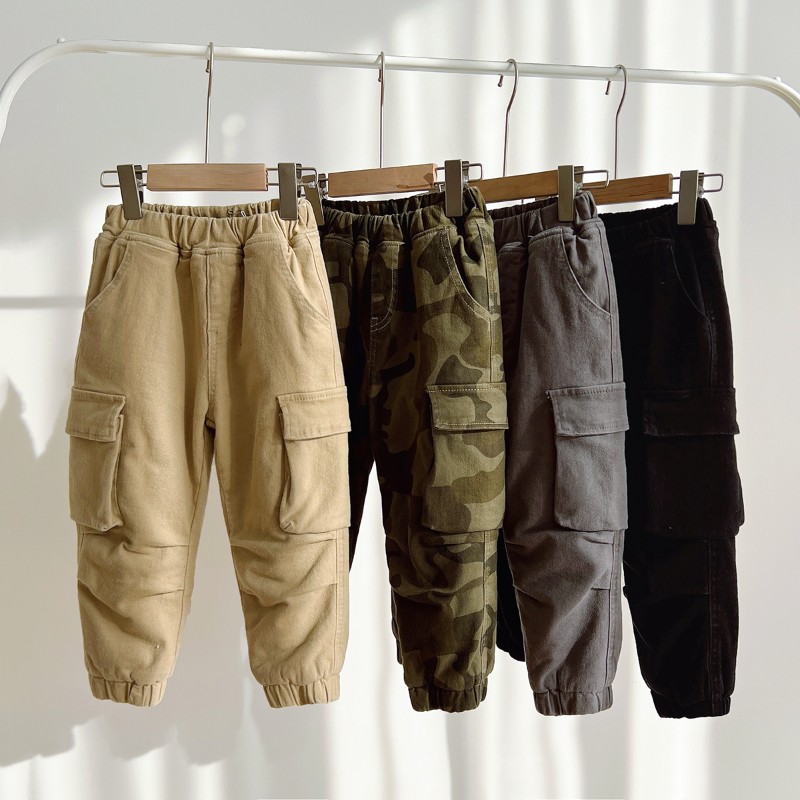 一条过冬 很软儿童丝绵工装裤保暖男童女童棉裤子中大童冬款 童装