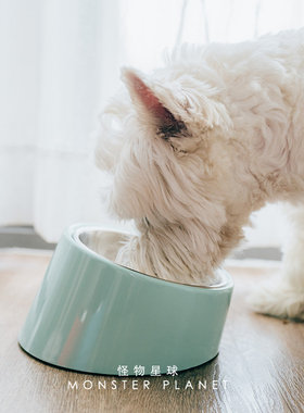 super休普防滑倾斜狗碗 宠物碗不锈钢狗碗猫碗狗食盆护颈斜口饭碗