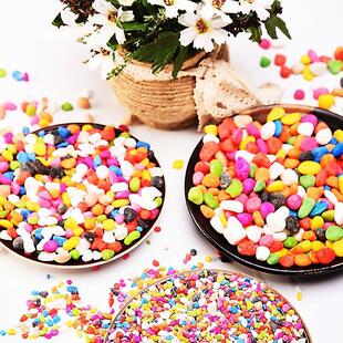 花盆铺面鹅卵石彩色小石头盆栽装饰白石子花瓶盆景里的雨花石鱼缸