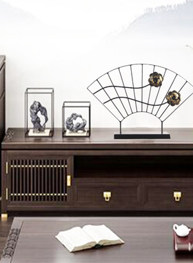 创意铁艺摆件装饰品客厅新中式工艺品禅家居饰品玄关卧室艺术摆饰