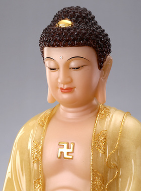 汉白玉释迦牟尼佛佛佛像家用供奉三宝佛阿弥陀佛药师佛神像摆件客