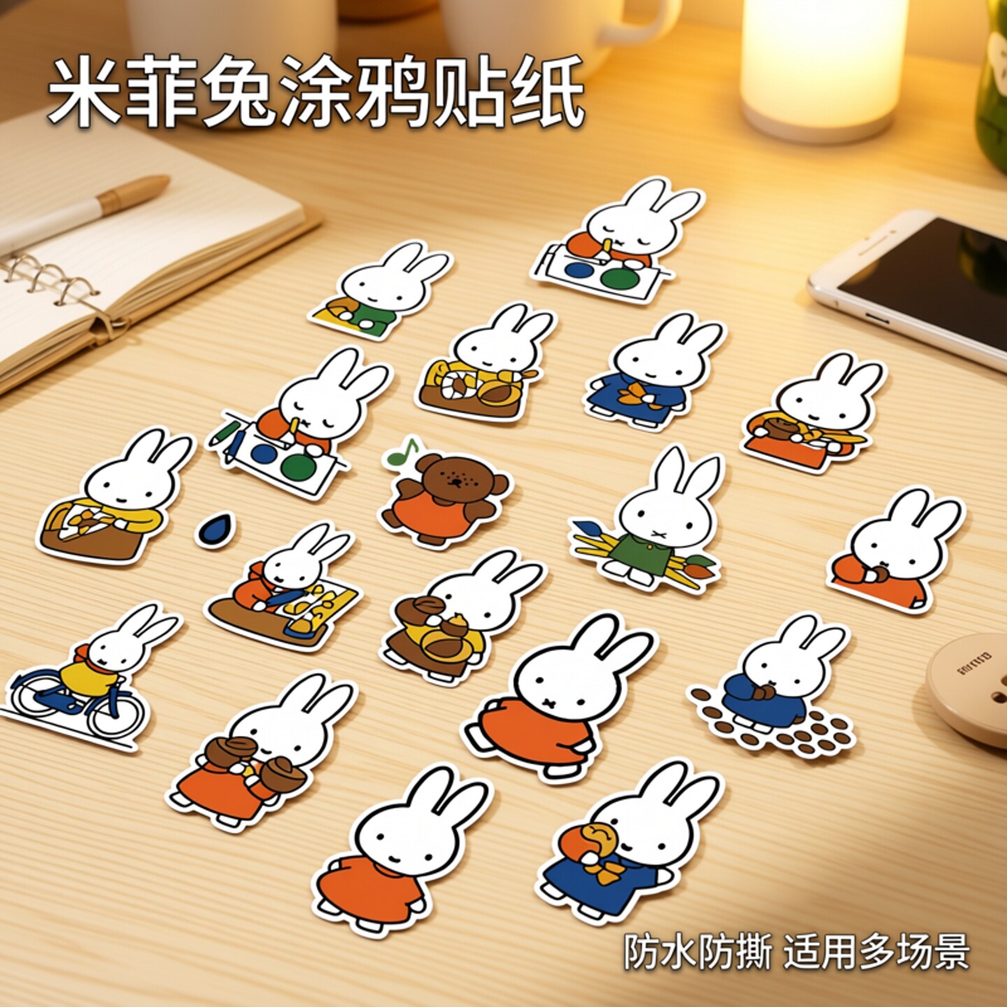 卡通米菲兔防水涂鸦贴纸diy贴画图片