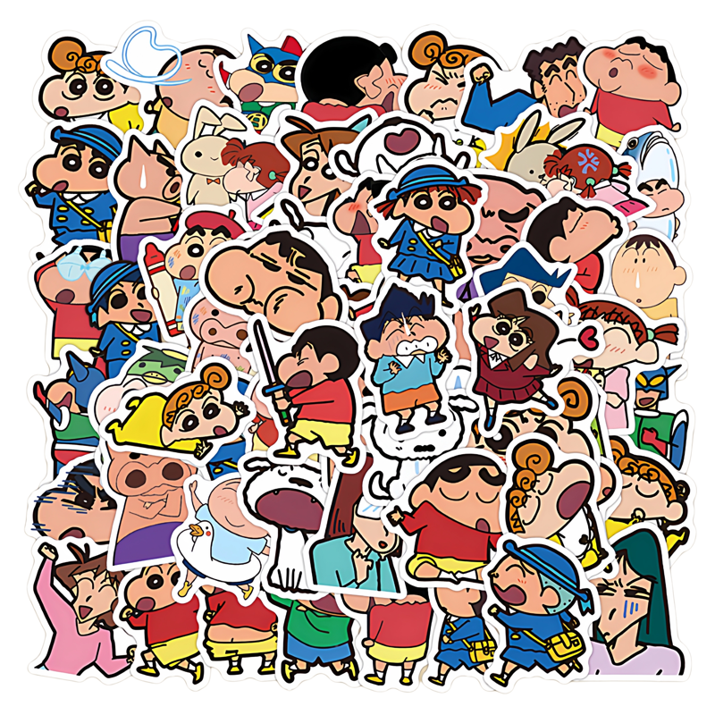 60张卡通蜡笔小新表情包家庭喜剧动画贴纸旧物翻新贴画diy冰箱平板电脑笔记本手机壳电梯门桌面墙面贴纸,文具电教/文化用品/商务用品,贴纸/立体贴纸,淘宝优惠券,粉丝福利购,淘宝优惠卷