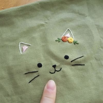 简约线条猫A4尺寸水溶布冷水可溶