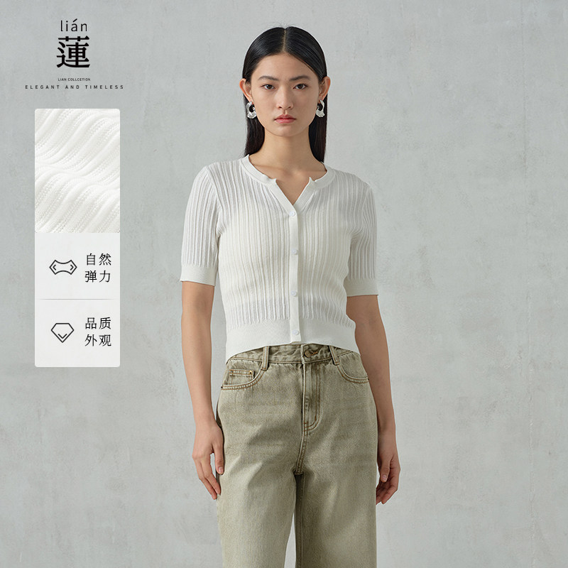 气质短袖针织衫女秋季新款上衣图片