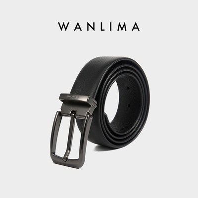 万里马头层牛皮针扣皮带男真皮裤腰带百搭休闲裤带男潮年轻人裤带