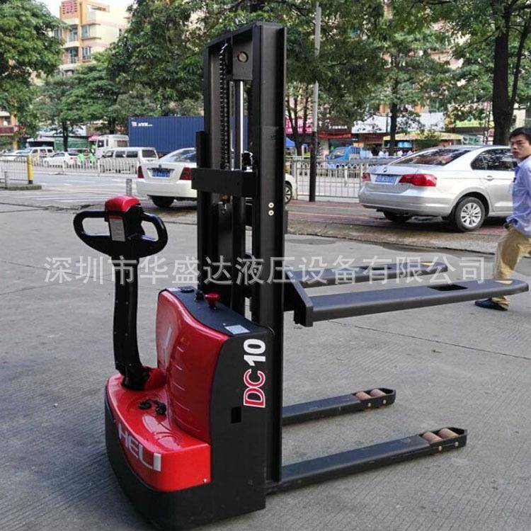 合力全电动叉车1吨步行式电动堆高车全自动堆垛车升高装卸车