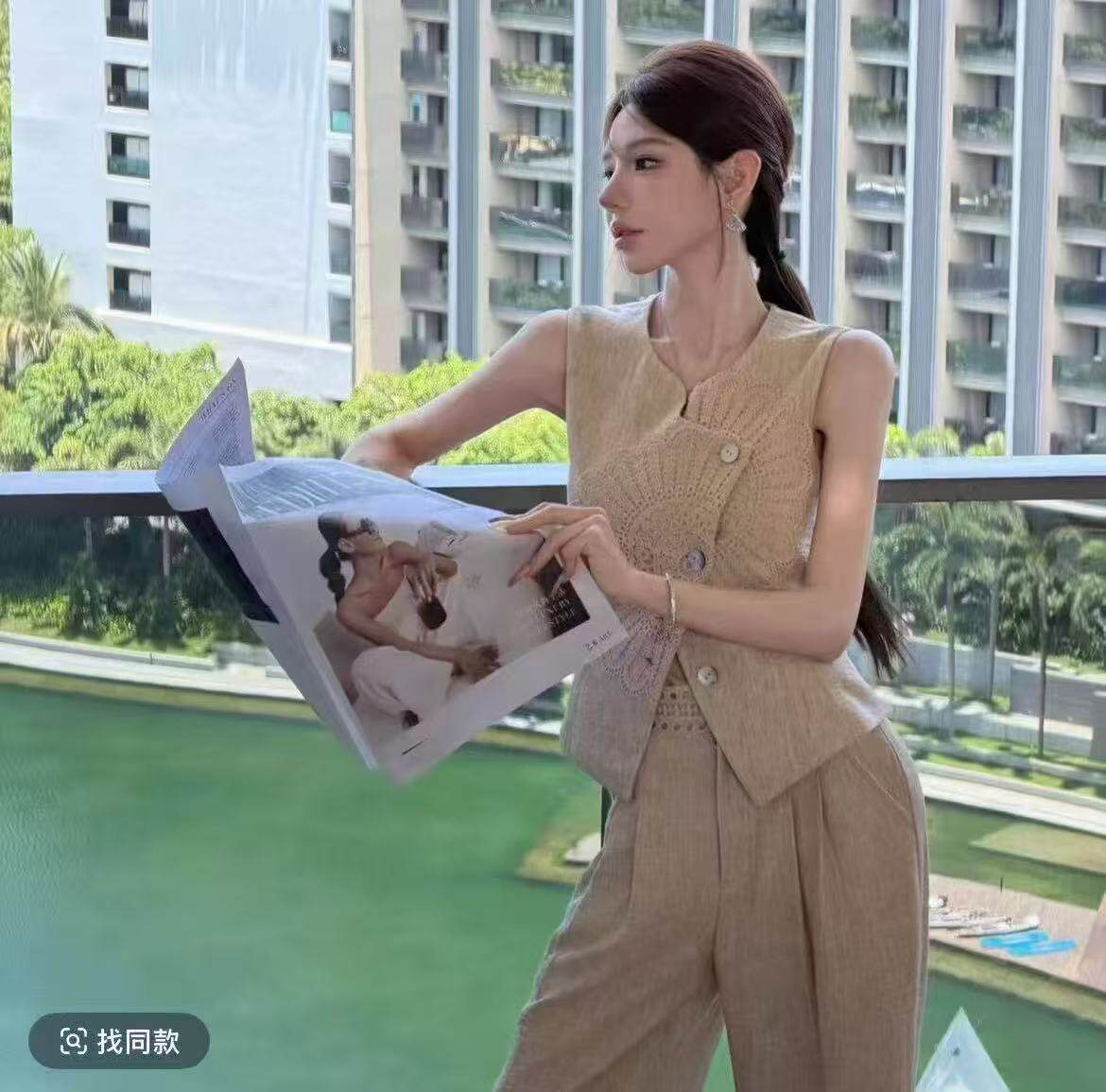 2026年夏季新款韩系披肩拼接针织衫女夏新款设计假两件叠穿上衣