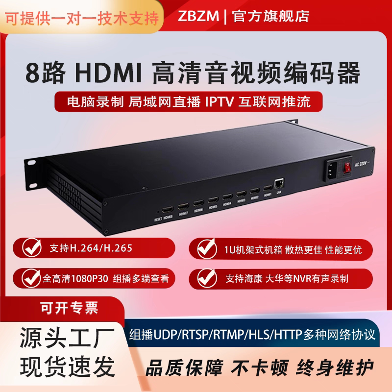 8路HDMI编码器1U机架式IPTV