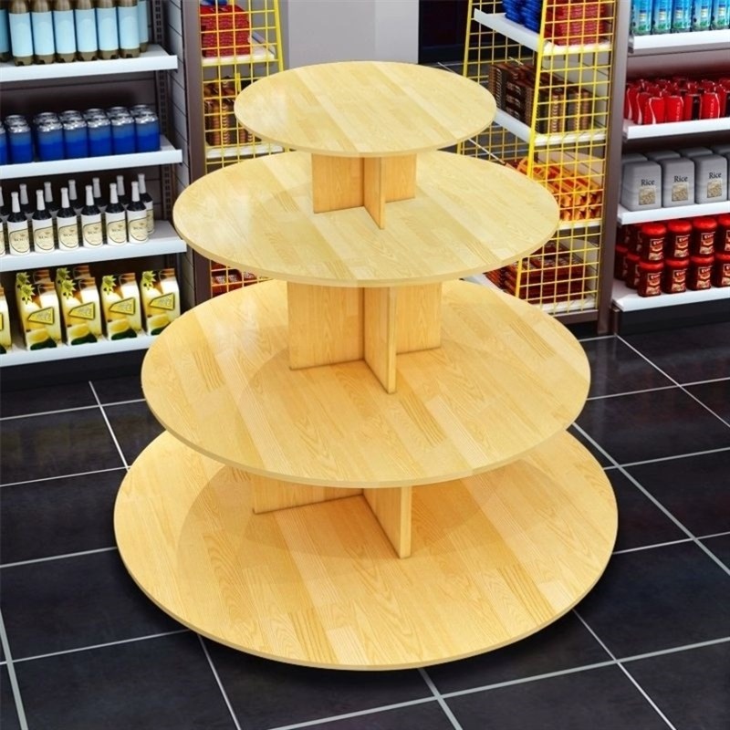 创意中岛展示台展示柜超市零食母婴店超市货架圆形礼品堆头展示架