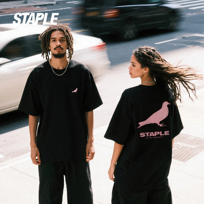 STAPLE男女同款 2025年秋季新品美式短袖鸽子大logo潮流圆领短袖