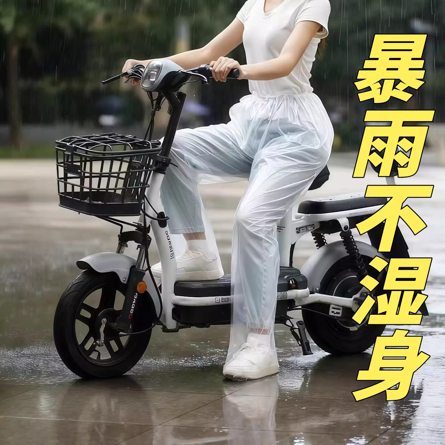暴雨不湿身！加厚包脚一次性雨裤图片