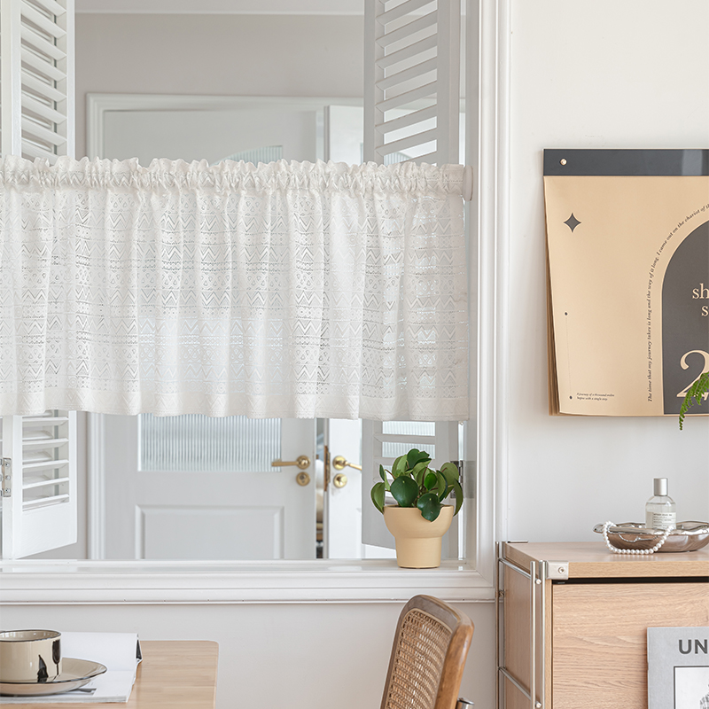 半截纱帘子蕾丝隔断防蚊门帘法式卧室厨房屏风免打孔宿舍半帘短帘