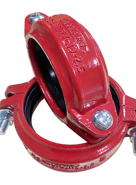 亿佰通消防卡箍红色沟槽水管刚性管卡管件连接卡槽抱箍加厚100通