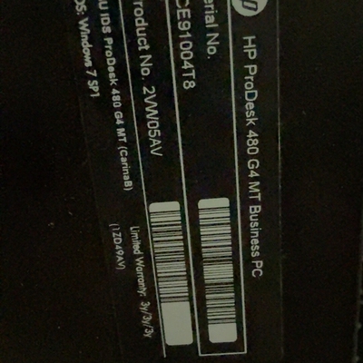 /HP 480 G4 MT 主机 I5 7400 CPU议价