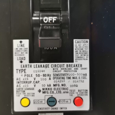 NIKKO日幸漏电保护器ES104H 100A 4P，全议价