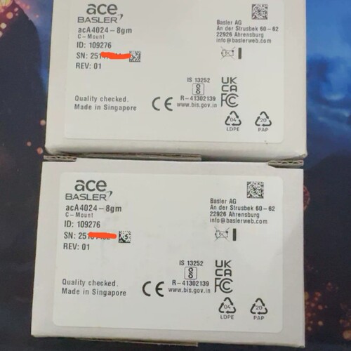 全新BASLER巴斯勒acA4024-8gm相机，原装未议价
