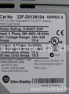 AB罗克韦尔伺服驱动器2094-AC05-M01-S特价