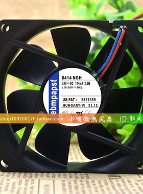 德国PAPST 24V 8025散热风扇TYP 8414HR/NGH/NGM/NH/NHR 8414N/2G