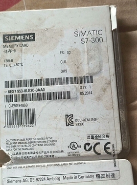 6ESG 953-8LG30-0AA0储存卡128KB